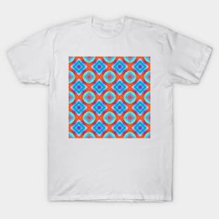 blue red moroccan tile pattern T-Shirt